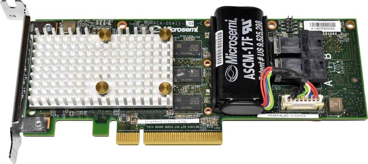 Dell Microsemi 0J2TW5 SmartRAID 3162-8i/e 12G MiniSAS HD RAID Controller 2 x SFF-8643 LP Dell Microsemi 0J2TW5 SmartRAID 3162-8i/e 12G MiniSAS HD RAID Controller 2 x SFF-8643 LP