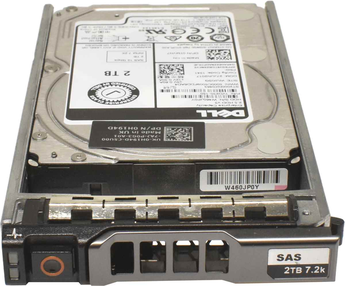 Dell 2TB 2.5" 7.2K SAS 12G HDD Festplatte ST2000NX0463 0TMVN7 + Rahmen