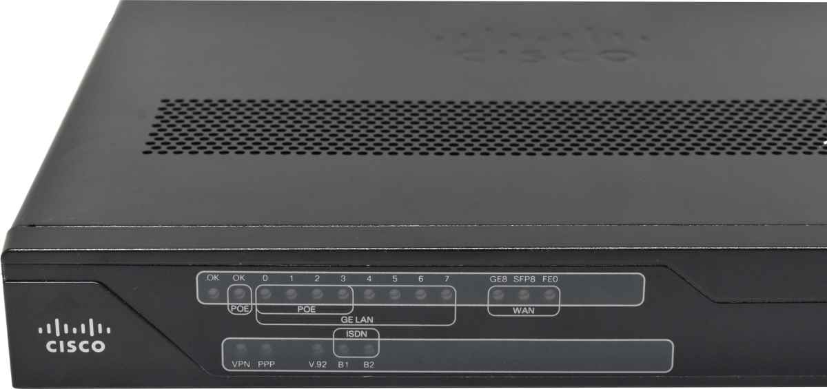 Cisco C891F-K9 8-Port RJ-45 GE 4x PoE integrated Services Router +SFP +WAN +ISDN no PSU