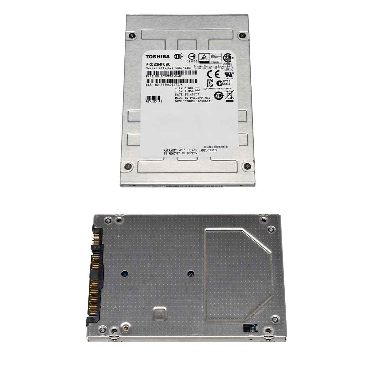 Toshiba 800GB 2.5" 12G SAS SSD PX02SMF080 SDFCP91NHA01 512 Bytes