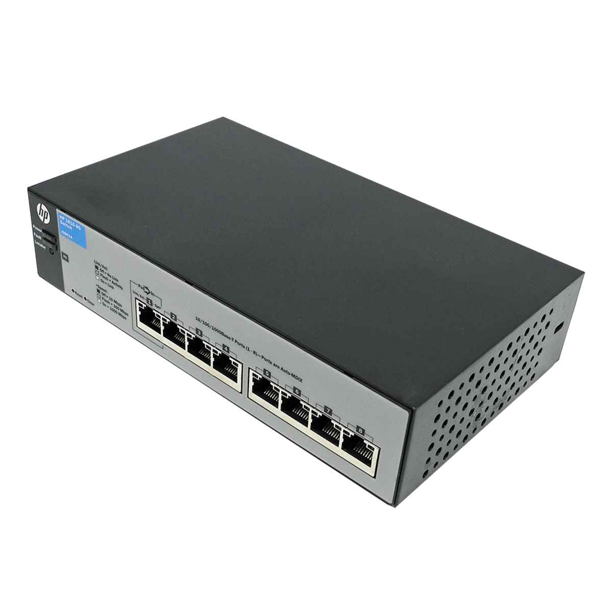 HP 1810-8G 8-Port (1x PoE Input) Gigabit Ethernet Switch ohne Netzteil J9802A HP 1810-8G J9802A 8-Port (1x PoE Input) RJ-45 Gigabit Ethernet Switch + AC Adapter
