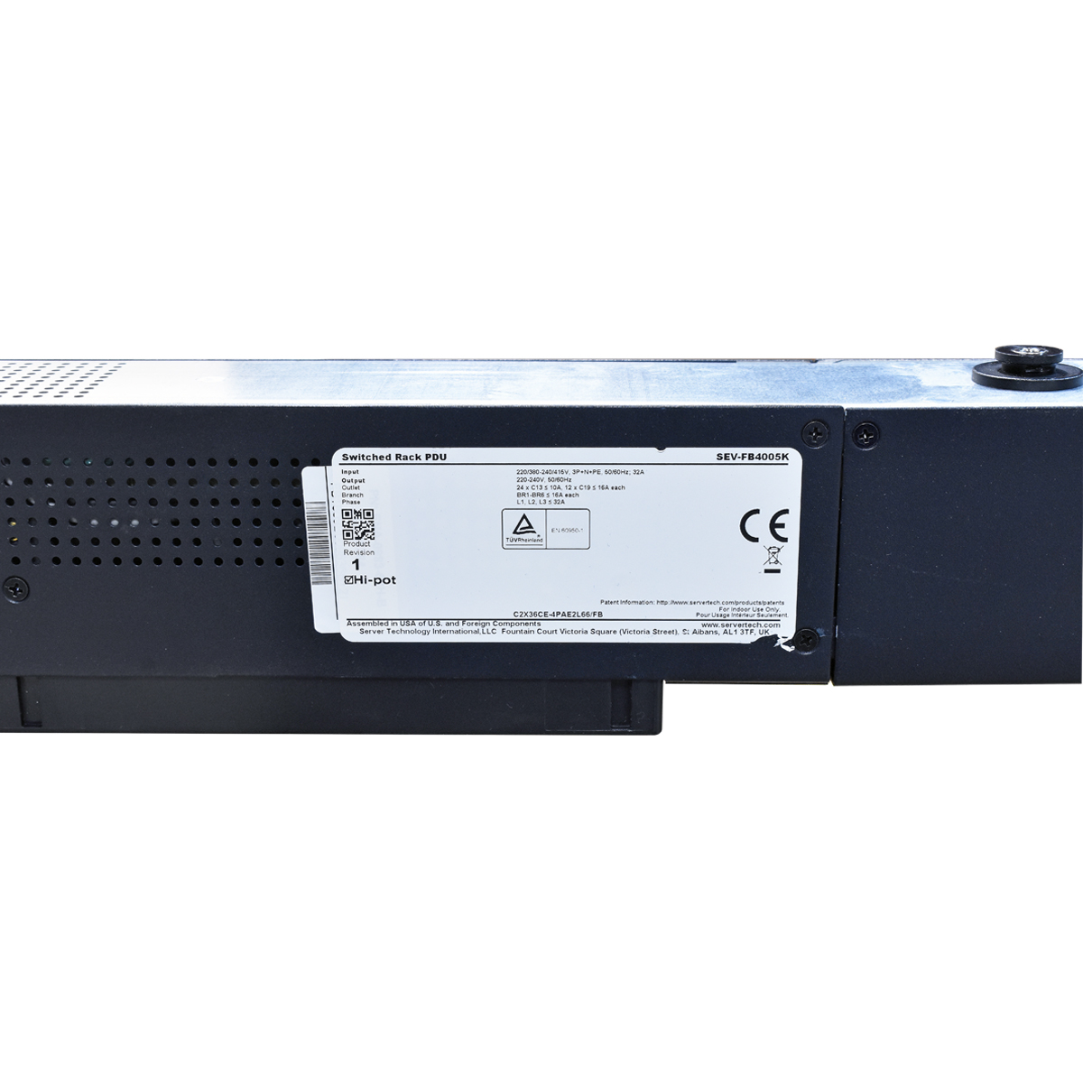 Server Technology 3 Phasen PDU SEV-FB4005K C2X36CE-4PAE2L66/FB mit PIPS 12xC19 24xC13 Server Technology 3 Phasen PDU SEV-FB4005K C2X36CE-4PAE2L66/FB mit PIPS 12xC19 24xC13