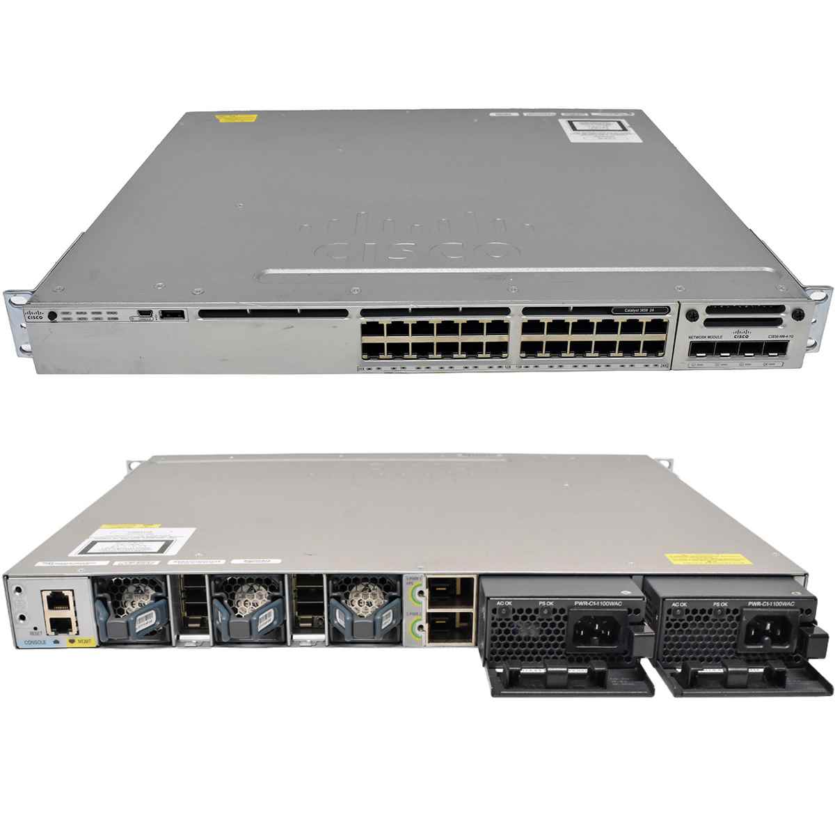 Cisco WS-C3850-24T-S 24-Port Stackable Gigabit Ethernet Switch + Modul C3850-NM-4-1G Cisco WS-C3850-24T-S 24-Port Stackable Gigabit Ethernet Switch + Modul C3850-NM-4-1G