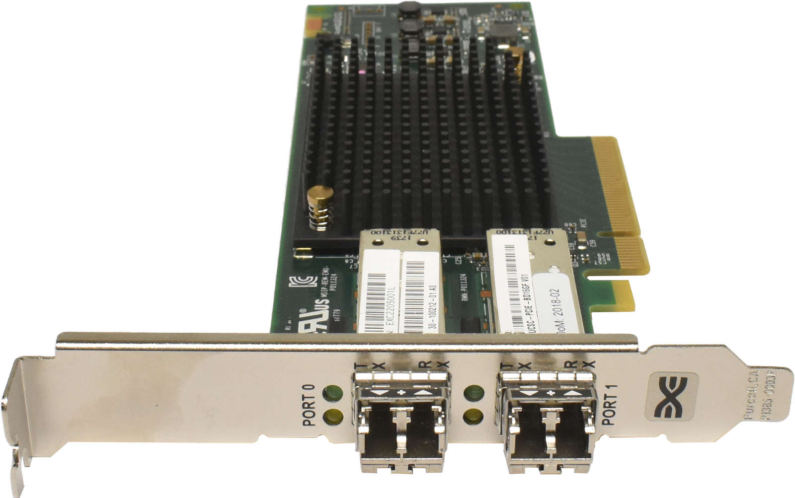 Cisco Emulex UCSC-PCIE-BD16GF Dual-Port 16GB FC PCIe 3.0 x8 Host Bus Adapter 30-100212-01 + 2x GBIC FP
