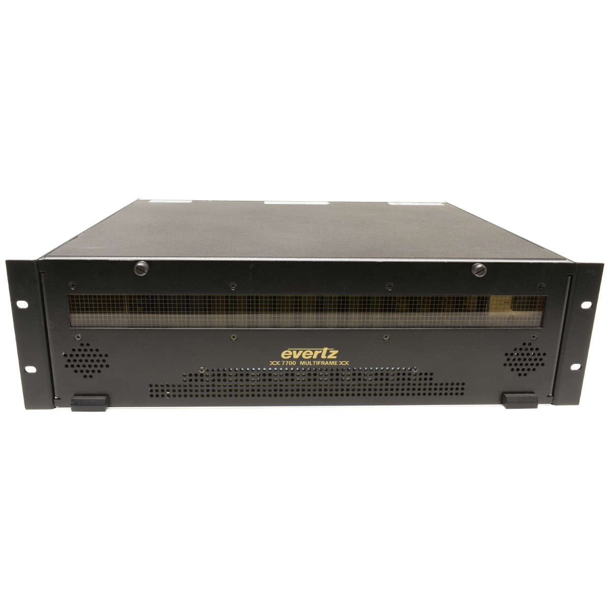 Evertz-Multiframe-7700FR-C-1x-PSU-4x-7707OE-4x-770-002.jpg Evertz Multiframe 7700FR-C 2x PSU 9x 7707BPX 1x 7700FC