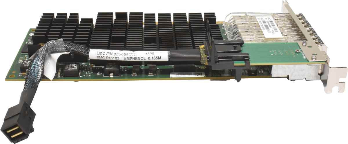 EMC Emulex LightPulse LPE16304-M-E 4-Port SFP+ 10/16GB FC Adapter LP + 4x GBICs