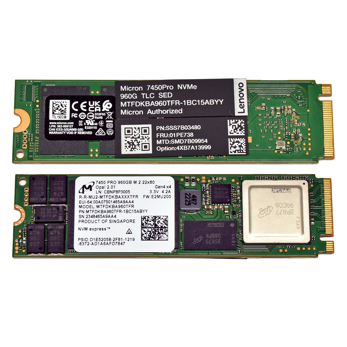 Lenovo Micron 7450 PRO MTFDKBA960TFR 01PE738 960GB M.2 2280 NVMe OPAL SED SSD - 5.jpg Lenovo Micron 7450 PRO MTFDKBA960TFR 01PE738 960GB M.2 2280 NVMe OPAL SED SSD