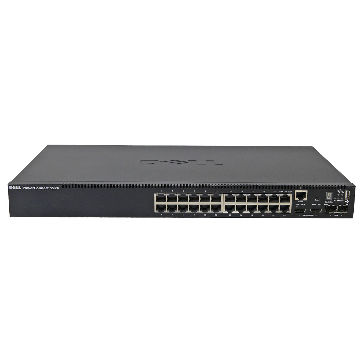 Dell PowerConnect 5524 02GPFC 24-Port Stackable Gigabit Ethernet Switch 2x SFP+ 2x Mini GBICs Dell PowerConnect 5524 02GPFC 24-Port Stackable Gigabit Ethernet Switch 2x SFP+ 2x Mini GBICs