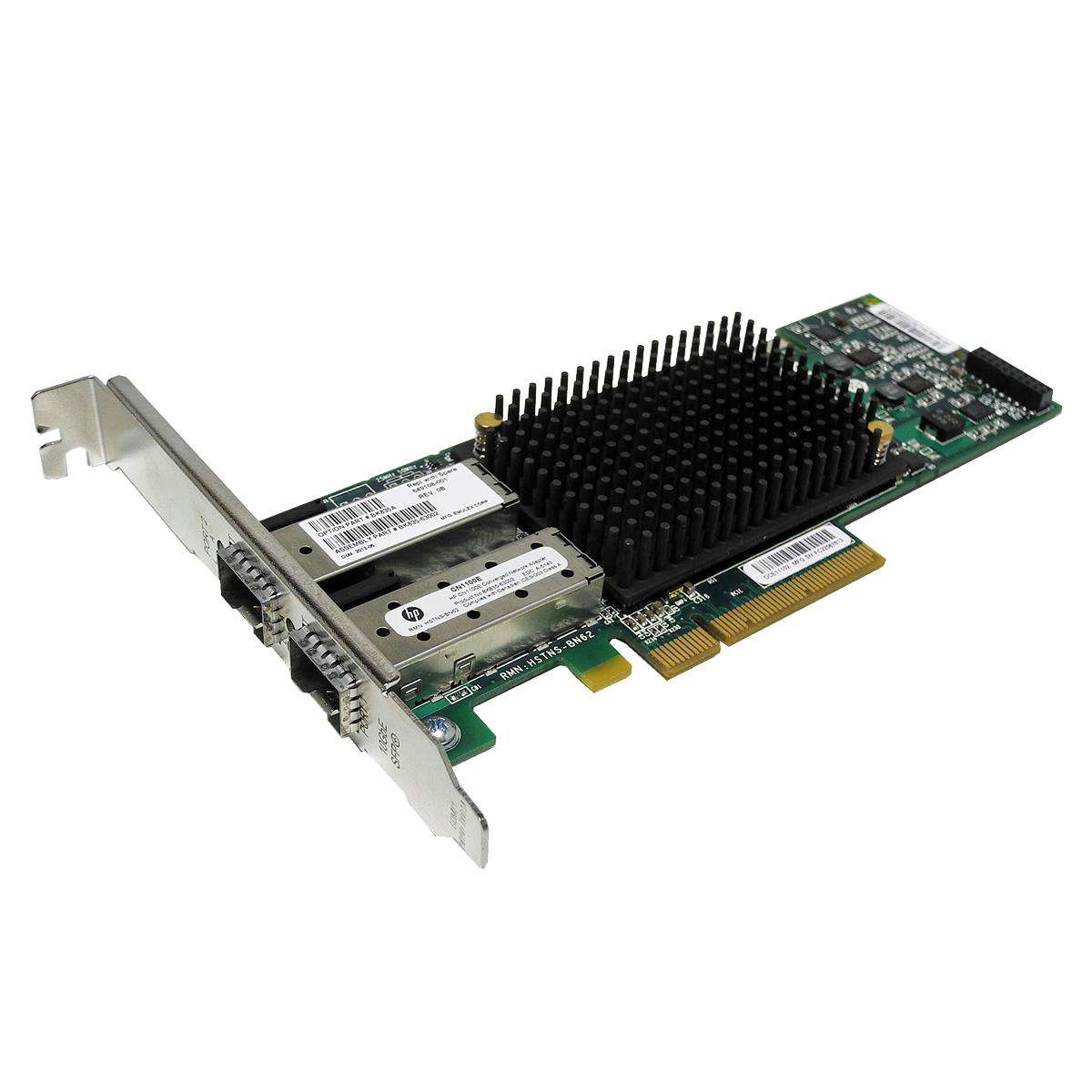 HP-CN1100E-Dual-Port-10GbE-FC-SFP-PCIe-x8-CNA-Card-001.jpg HP CN1000E (AW520) Dual-Port 10Gb FC SFP+ PCIe x8 CNA OCE10102 595325-001 FP