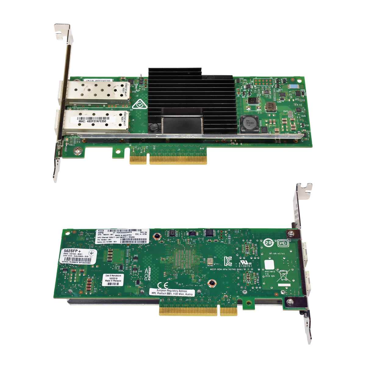 HP 562SFP+ Dual-Port 10G FC PCIex8 784304-001 790316-001 Network Adapter FP HP 562SFP+ Dual-Port 10G FC PCIex8 784304-001 790316-001 Network Adapter FP