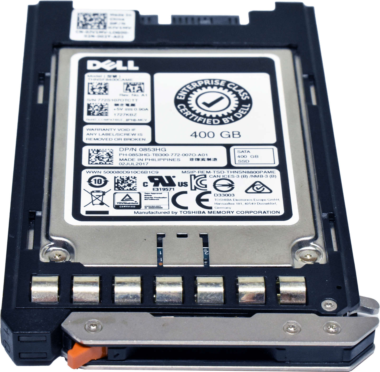 Dell Toshiba 400GB 0853HG THNSF8400CAME 1.8" 6G SATA SSD PowerEdge M830 M630 M430 Blade