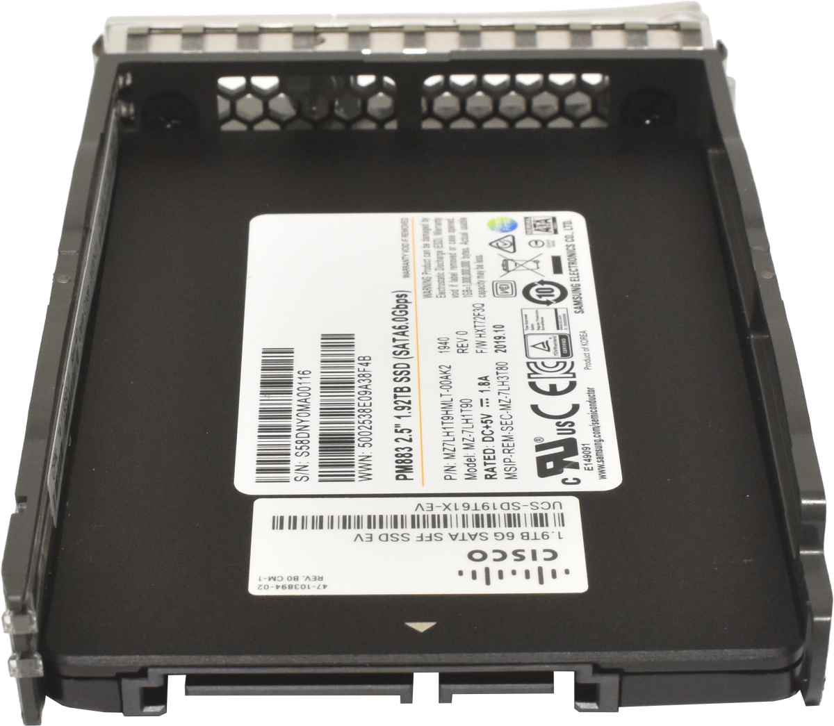 Cisco Samsung PM883 1.92TB 2.5" 6G SATA SFF SSD MZ-7LH1T90 UCS-SD19T61X-EV Cisco Samsung PM883 1.92TB 2.5" 6G SATA SFF SSD MZ-7LH1T90 UCS-SD19T61X-EV