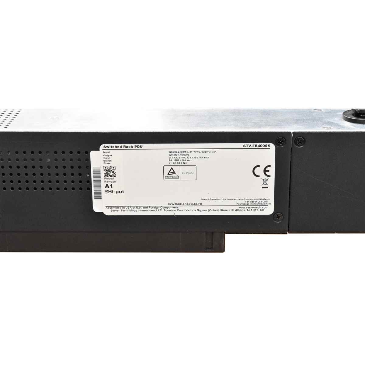 Server Technology Pro2 HDOT 3 Phasen PDU STV-FB4005K C2W36CE-4PAEL66/FB mit PIPS 12xC19 24xC13 Server Technology Pro2 HDOT 3 Phasen PDU STV-FB4005K C2W36CE-4PAEL66/FB mit PIPS 12xC19 24xC13