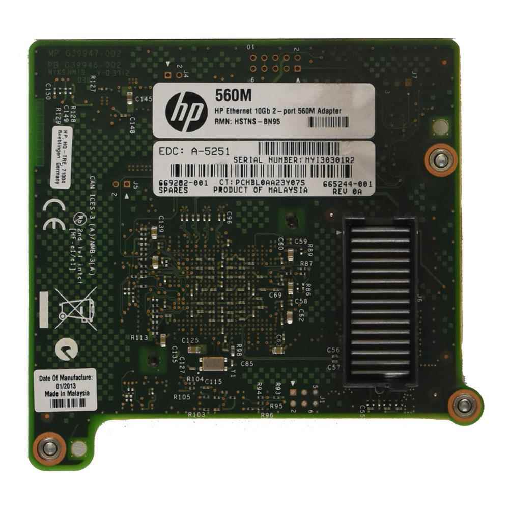 HP 560M Dual Port Ethernet 10Gb Adapter Mezzanine Form Factor 669282-001 for BL460c BL 920c G8 G9 HP 560M Dual Port Ethernet 10Gb Adapter Mezzanine Form Factor 669282-001 for BL460c BL 920c G8 G9
