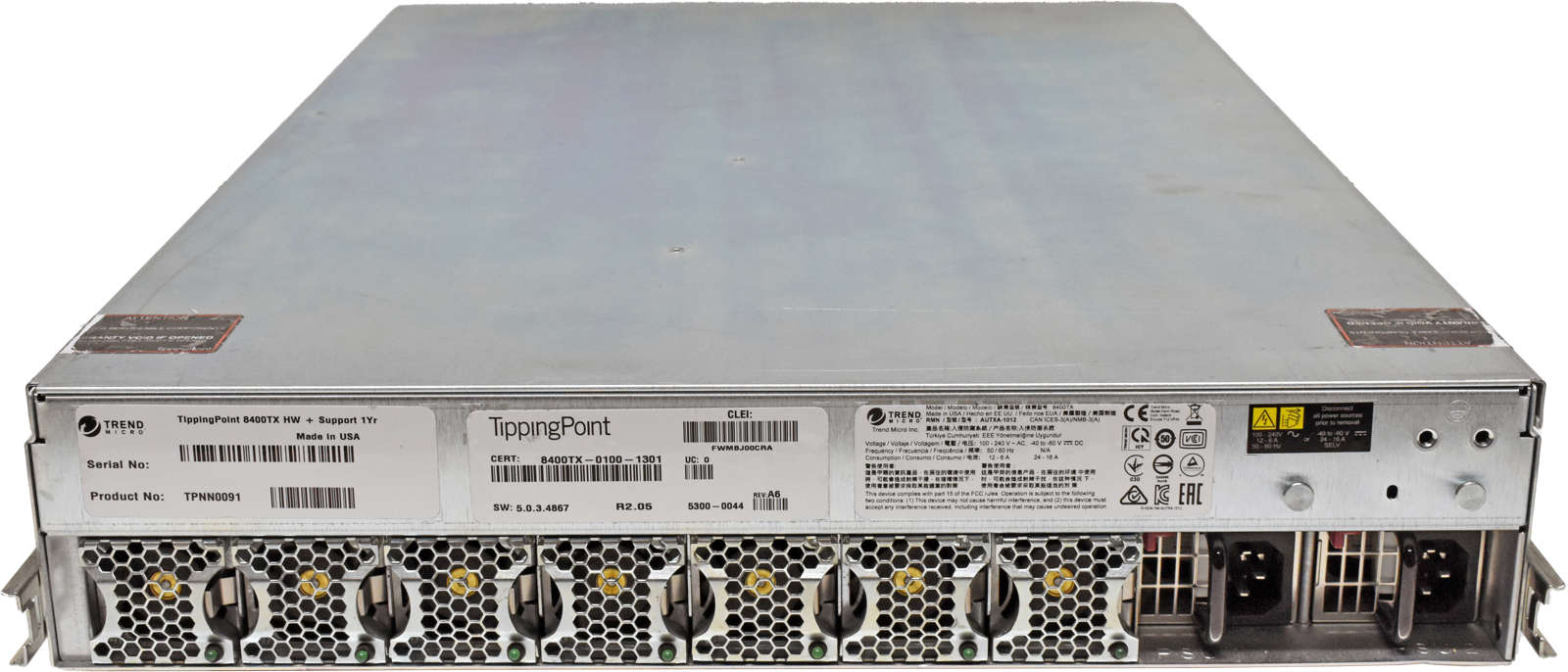Trend-Micro-TippingPoint-8400TX-TPNN0091-Threat-Pr-002.jpg Trend Micro TippingPoint 8400TX TPNN0091 Threat Protection System 2x PSU