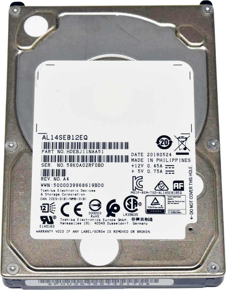 Toshiba 1.2TB 2.5“ 10K 12G SAS HDD AL14SEB12EQ HDEBJ11NAA51 512 Bytes Primergy TX1320 M3 Toshiba 1.2TB 2.5“ 10K 12G SAS HDD AL14SEB12EQ HDEBJ11NAA51 512 Bytes Primergy TX1320 M3