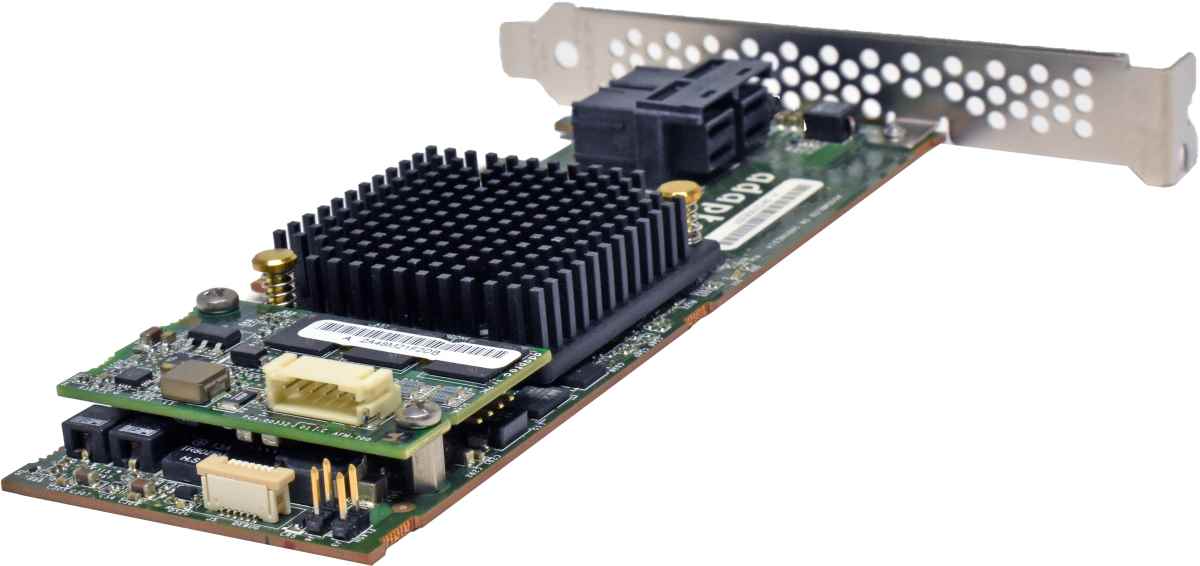 Adaptec TCA-00333-02-G ASR-7805 1G SAS RAID Controller Card with AFM-700 CC Battery & 2x SFF-8643 - SFF-8087 Cable