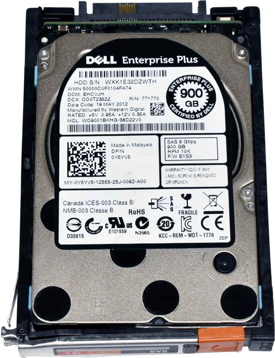 Dell Western Digital 900GB 0Y5YV5 WD9001BKHG-38D22V0 6G 2.5" 10K SAS HDD