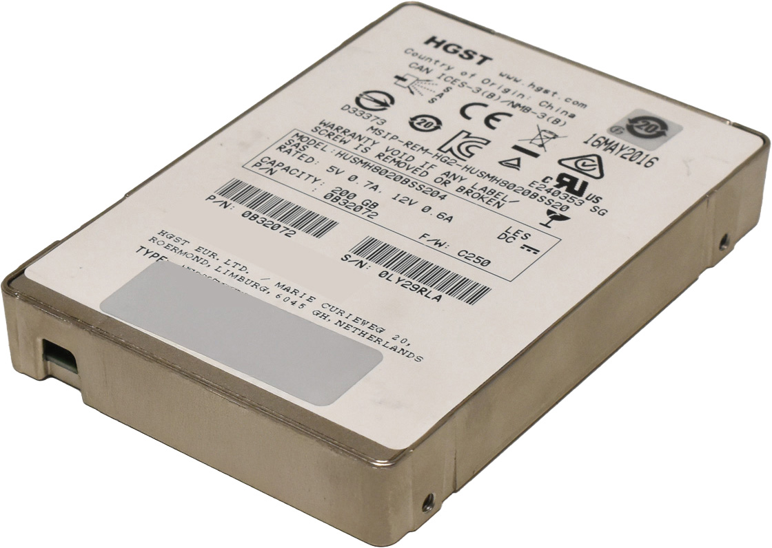 HGST 200GB 2.5" 12G SAS SSD HUSMH8020BSS204 0B32072 512 Bytes