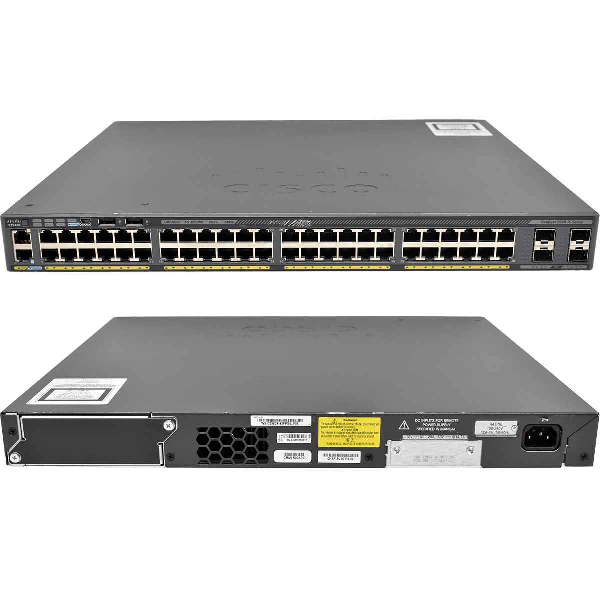 Cisco WS-C2960X-48FPS-L 48-Port PoE+ RJ-45 GE Switch 4x SFP Cisco WS-C2960X-48FPS-L 48-Port PoE+ RJ-45 GE Switch 4x SFP