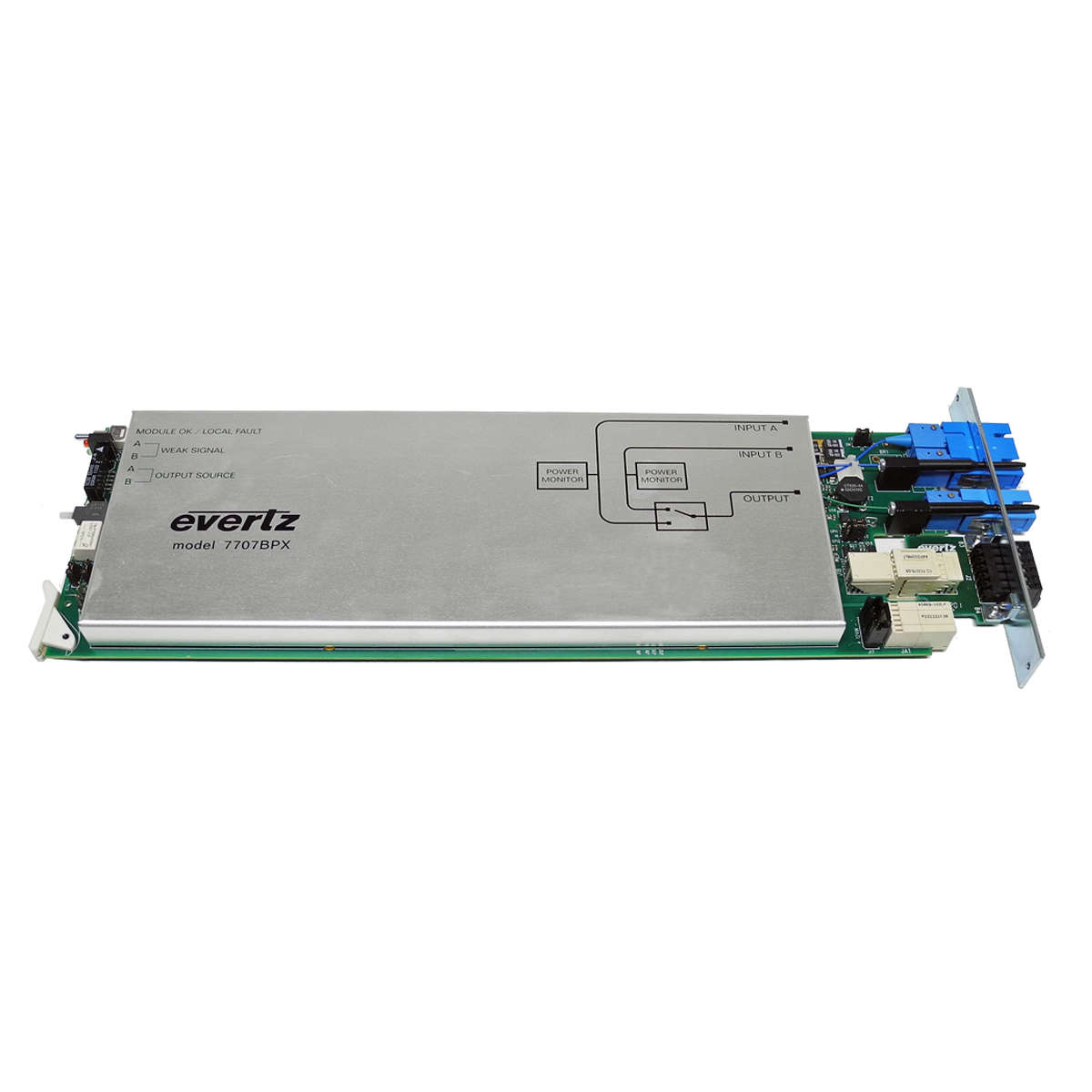 Evertz-7707BPX-optical-Bypass-Protection-Switch-op-002.jpg Evertz 7707BPX optical Bypass Protection Switch/optischer Bypass-Schutzschalter