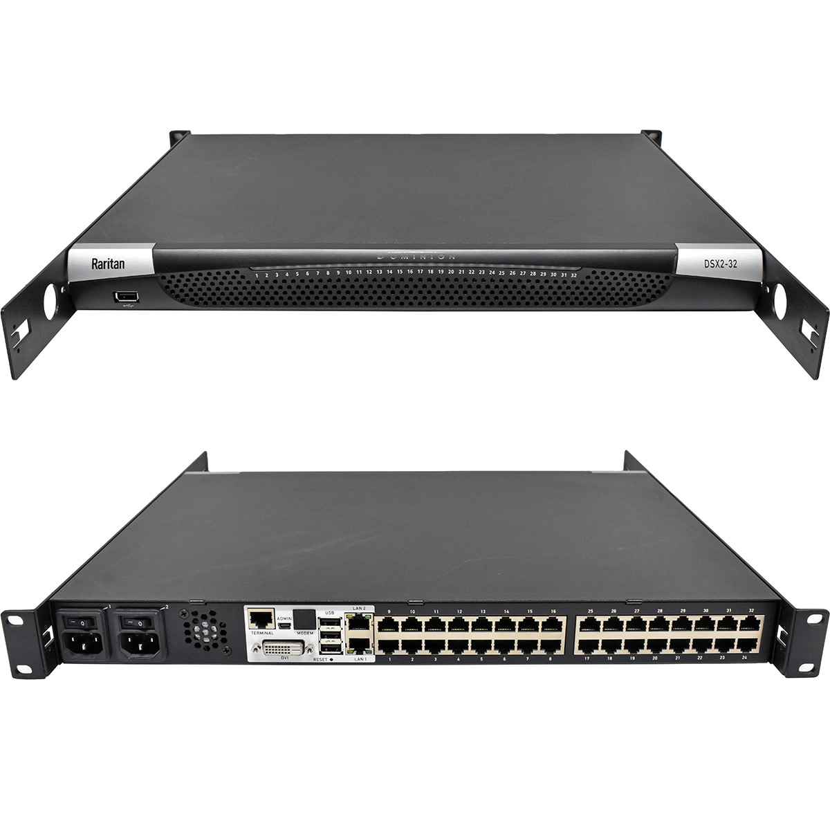 Raritan Dominion DSX2-32 32-Port serial-over-IP Console Server +Rack Ears Raritan Dominion DSX2-32 32-Port serial-over-IP Console Server +Rack Ears