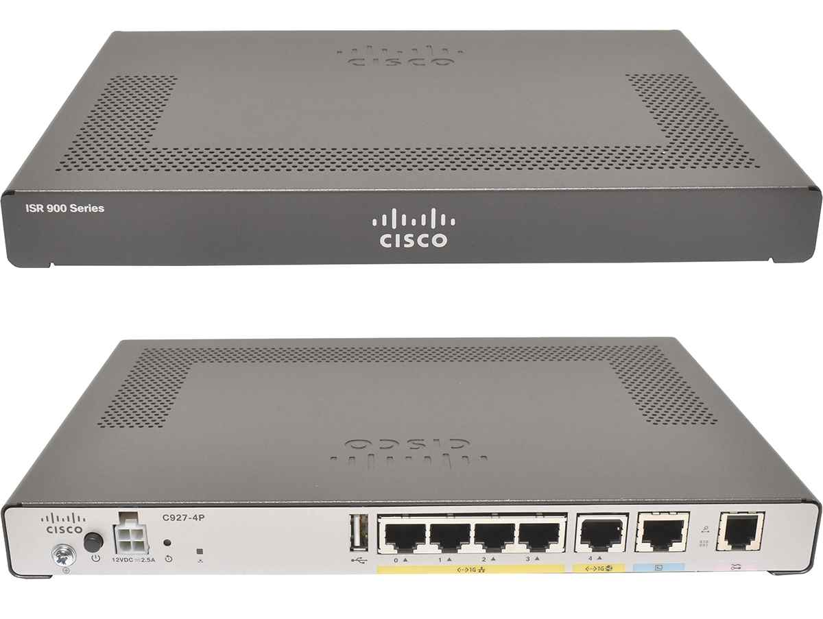 Cisco C927-4P 4-Ports RJ-45 GE Integrated Services Router No AC Cisco C927-4P 4-Ports RJ-45 GE Integrated Services Router No AC