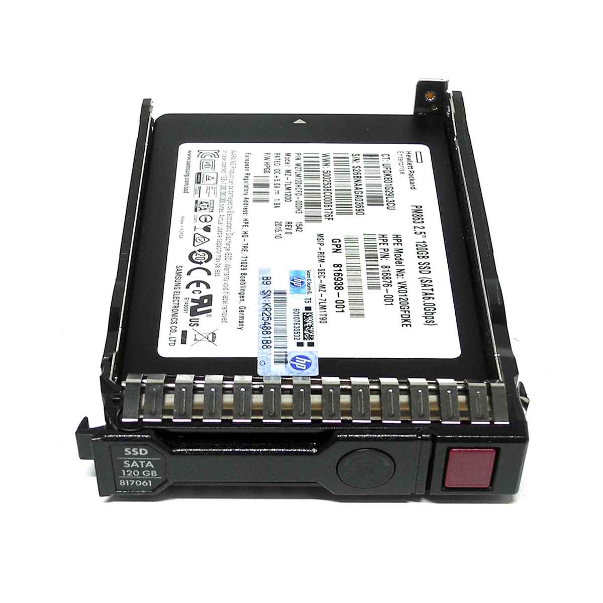HP 120 GB SATA 6Gb SSD MZ-7LM1200 816876-001 mit Rahmen für ProLiant DL G8 G9