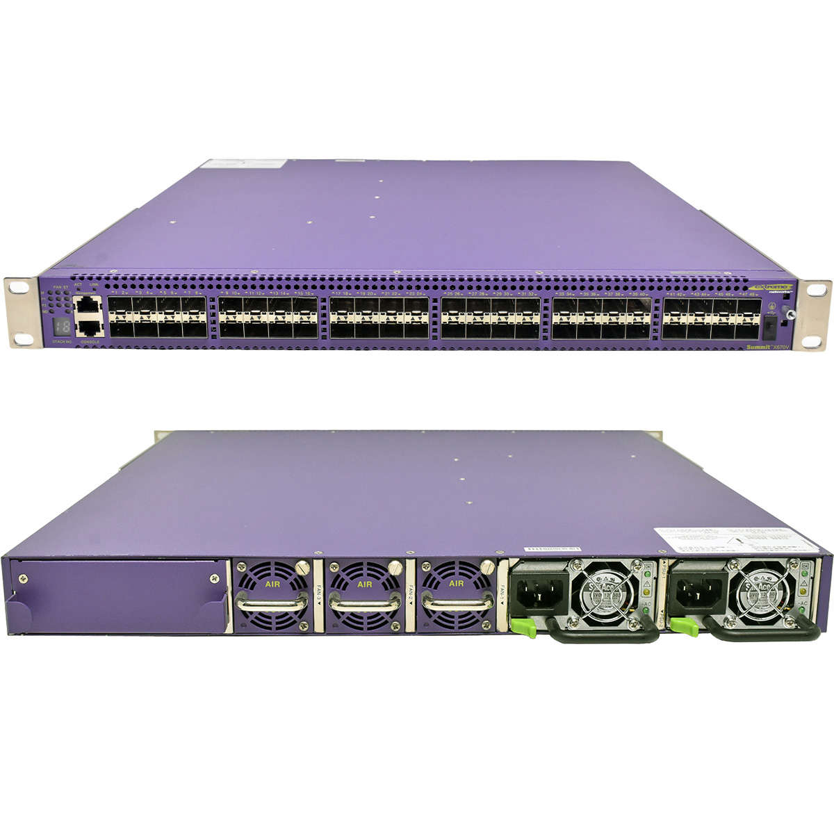 Extreme-Summit-X670V-48x-FB-17101-48-Port-SFP-10GE-005.jpg Extreme Summit X670V-48x-FB 17101 48-Port SFP+ 10GE Switch +Rack Ears