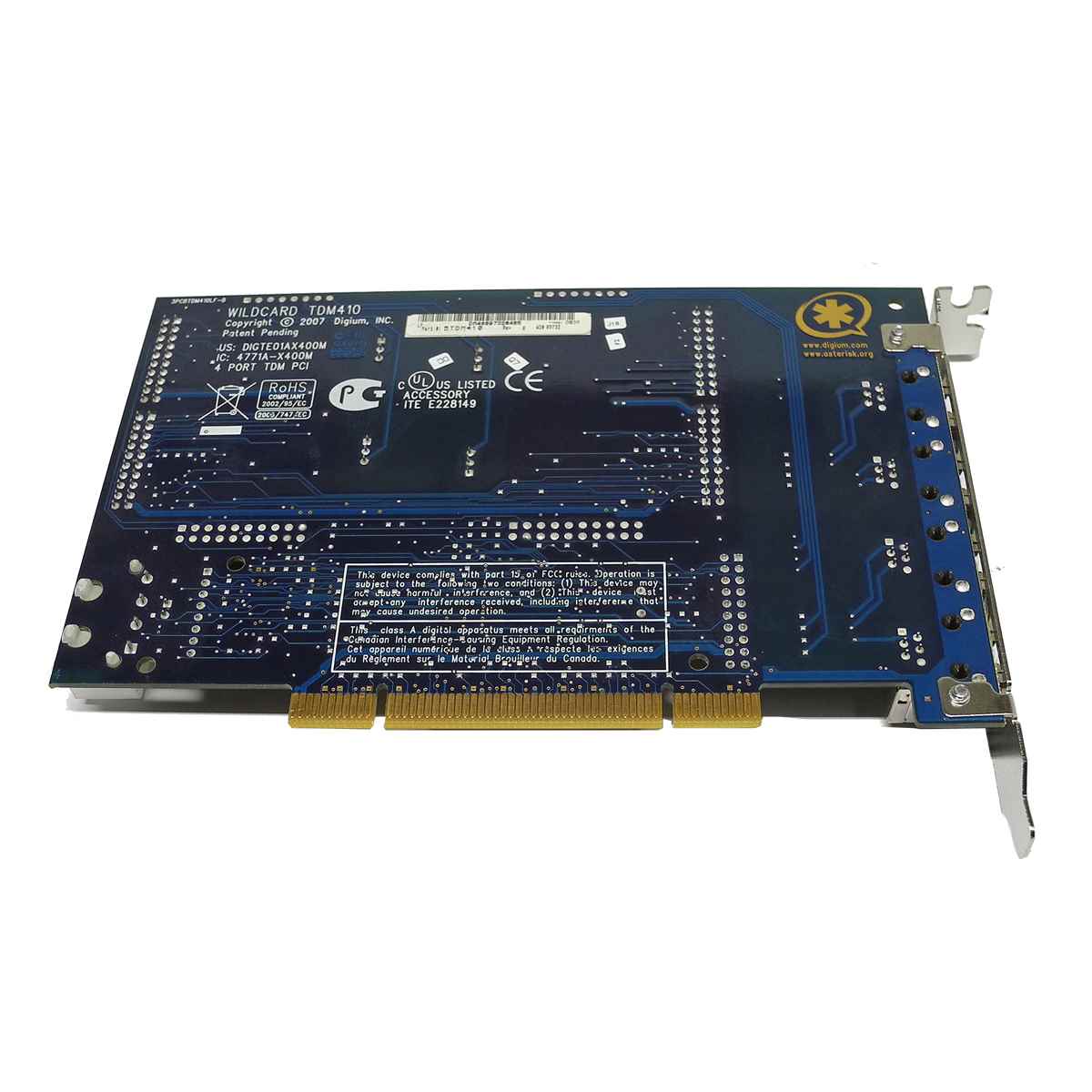 Digium Wildcard TDM410 mit 4 x S110M FXS Module für Asterisk Telefonanlage Digium Wildcard TDM410 mit 4 x S110M FXS Module für Asterisk Telefonanlage