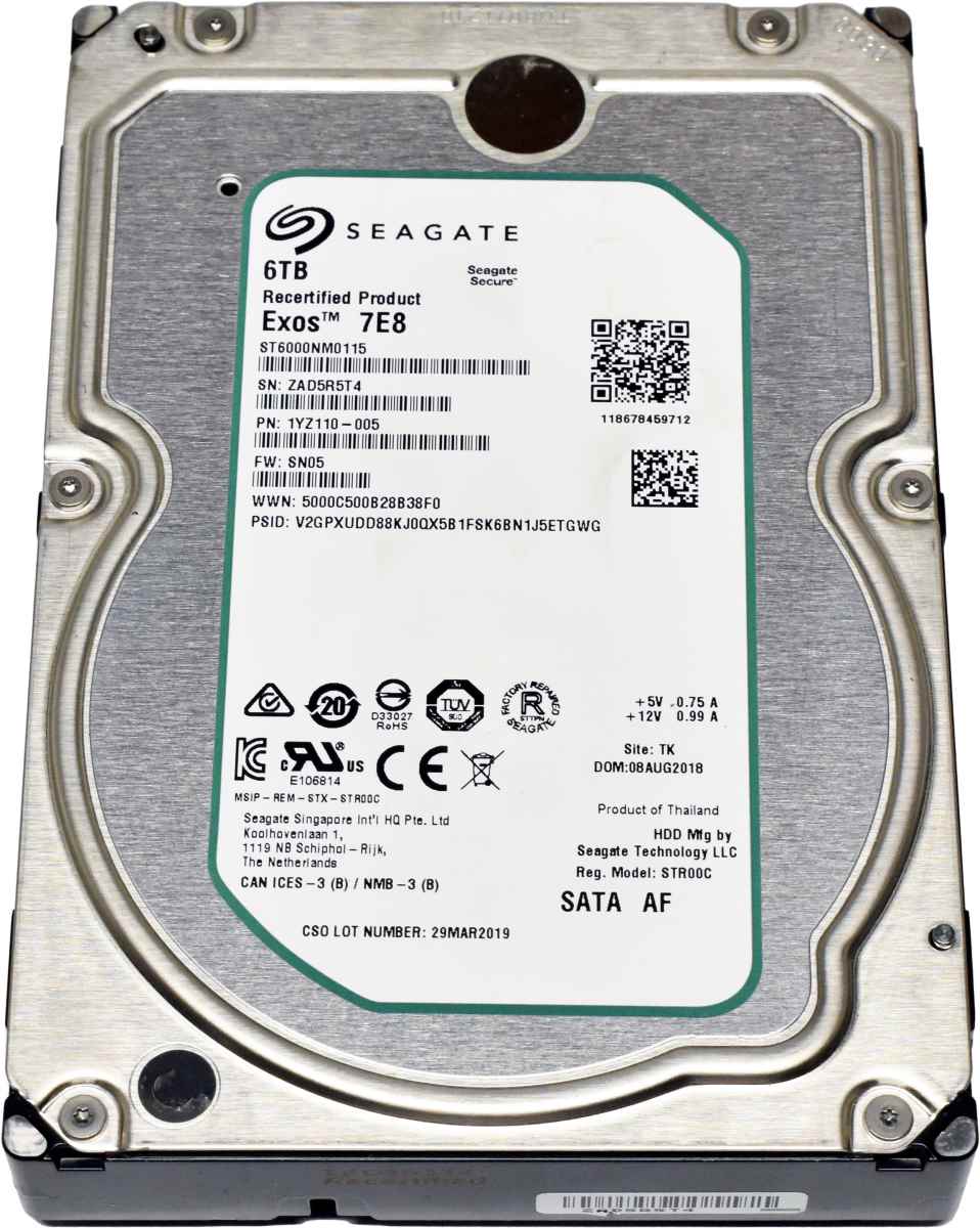 Seagate EXOS 7E8 6TB 3.5" 7.2K 6G SATA HDD ST6000NM0115 1YZ110-005
