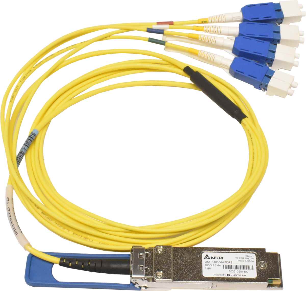 Delta QSFP-100GB4FDRB 1.8m 100G PSM4 QSFP+ auf 4x 25G duplex LC Cable Delta QSFP-100GB4FDRB 1.8m 100G PSM4 QSFP+ auf 4x 25G duplex LC Cable