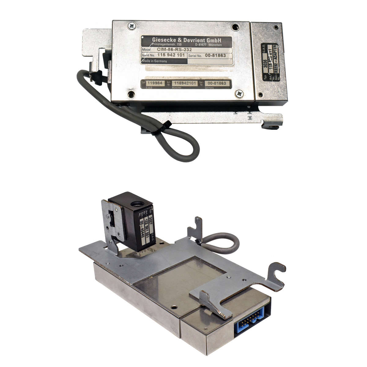 Giesecke-Devrient-CIM-Modul-CIM-86-RS-232-11594210-001.jpg Giesecke & Devrient CIM Modul CIM-86-RS-232 115942101+ RS232 Adapter 115838011+ Kamera 122561001 + Montageblech