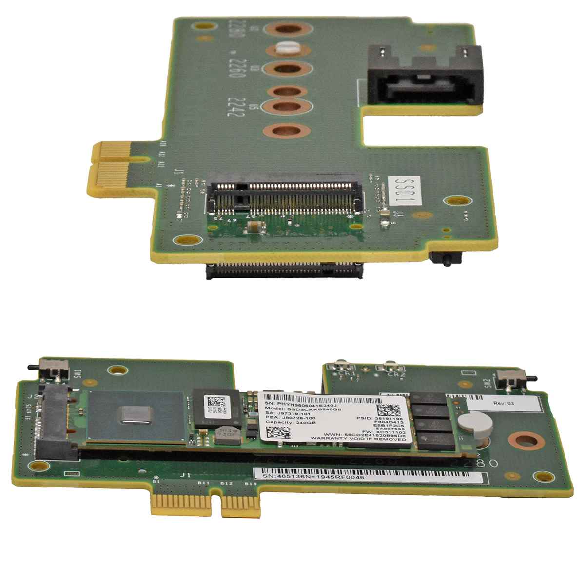 Oracle Intel SSDSCKKB240G8 240GB M.2 SSD with 7341466 Carrier Board Oracle Intel SSDSCKKB240G8 240GB M.2 SSD with 7341466 Carrier Board