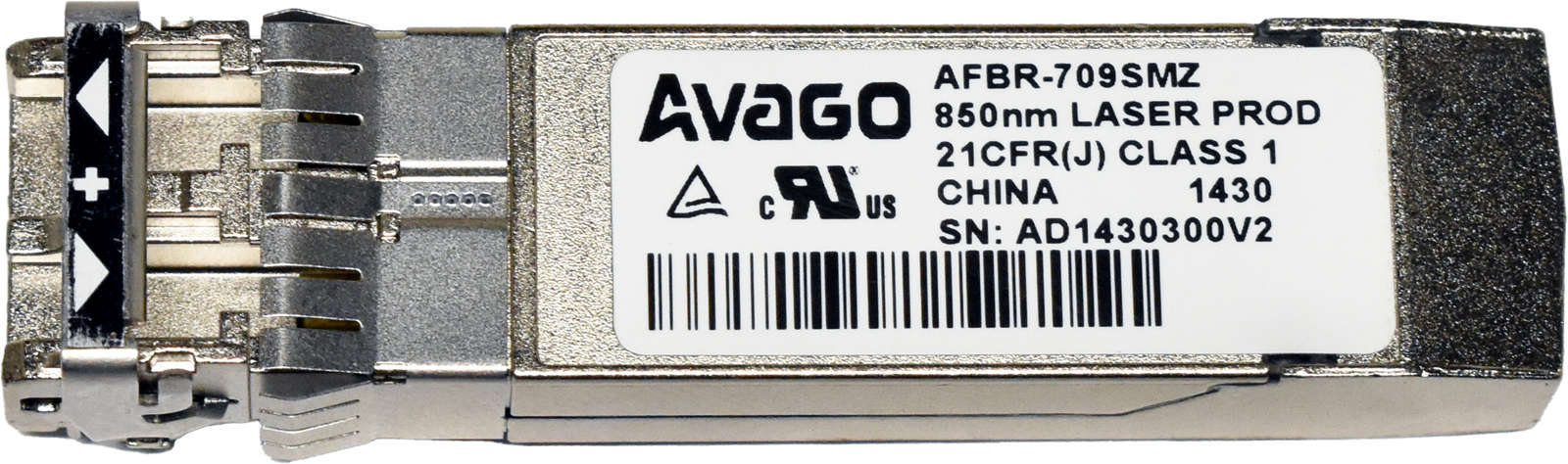 AVAGO-AFBR-709SMZ-10GBASE-SFP-SR-850-nm-300m-MMF-L-001.jpg AVAGO AFBR-709SMZ 10GBASE SFP+ SR 850 nm 300m MMF LC Duplex Transceiver Module