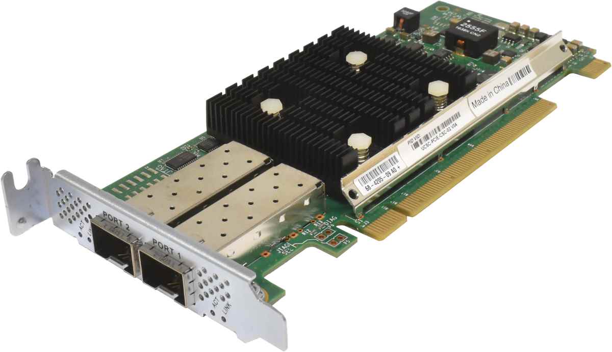 Cisco UCSC-PCIE-CSC-02 Dual-Port PCIe x16 Virtual Interface Card 1225 68-4205-09 A0 LP Cisco UCSC-PCIE-CSC-02 Dual-Port PCIe x16 Virtual Interface Card 1225 68-4205-09 A0 LP