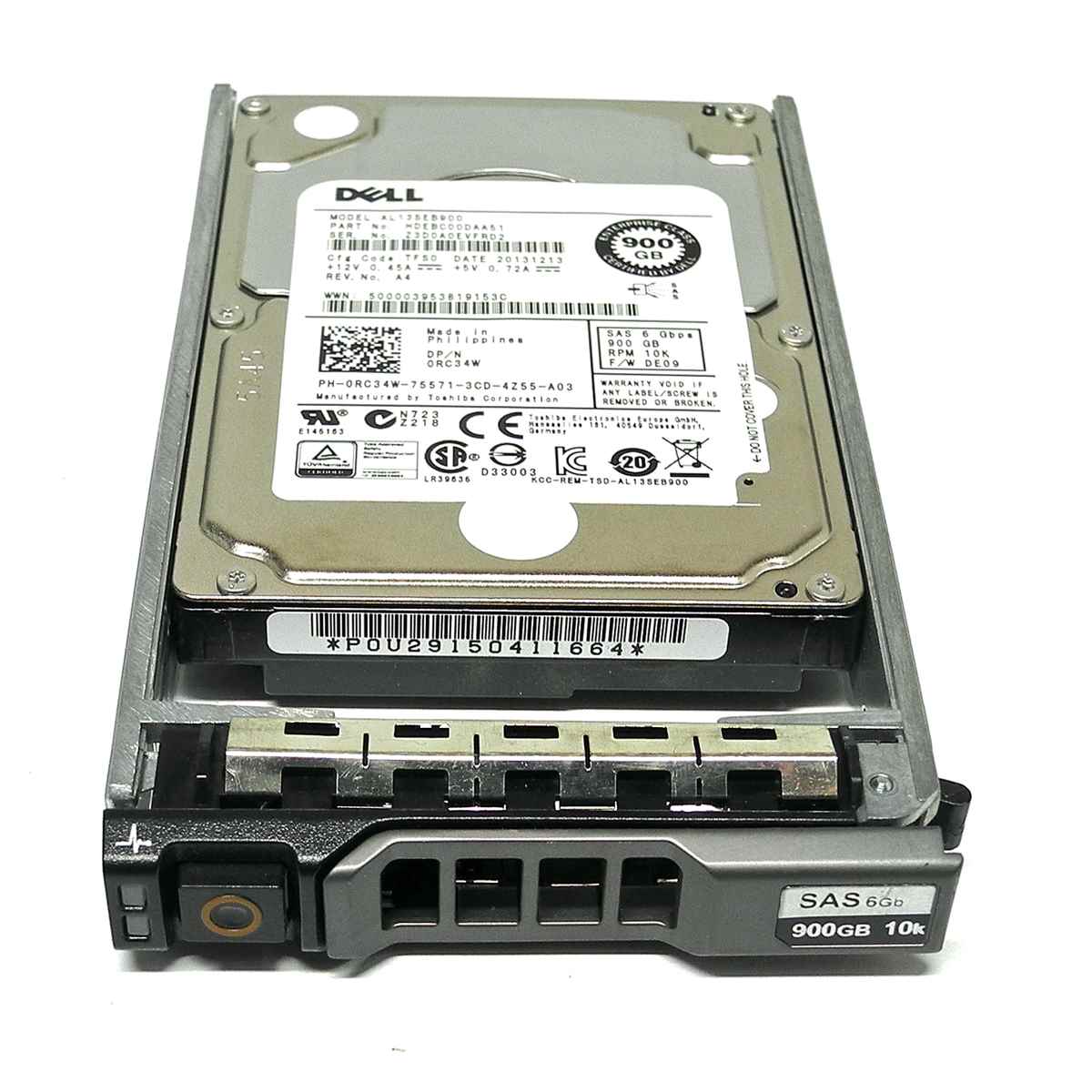 Dell Toshiba HDD Festplatte 900GB 2.5" 10k 6Gbps SAS AL13SEB900 0RC34W +Rahmen Dell Toshiba HDD Festplatte 900GB 2.5" 10k 6Gbps SAS AL13SEB900 0RC34W +Rahmen