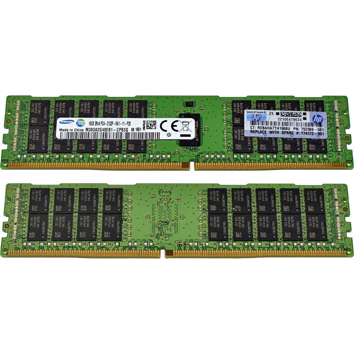 Samsung HP 16GB 2Rx4 PC4-2133P Server RAM ECC DDR4 M393A2G40EB1-CPB 752369-081