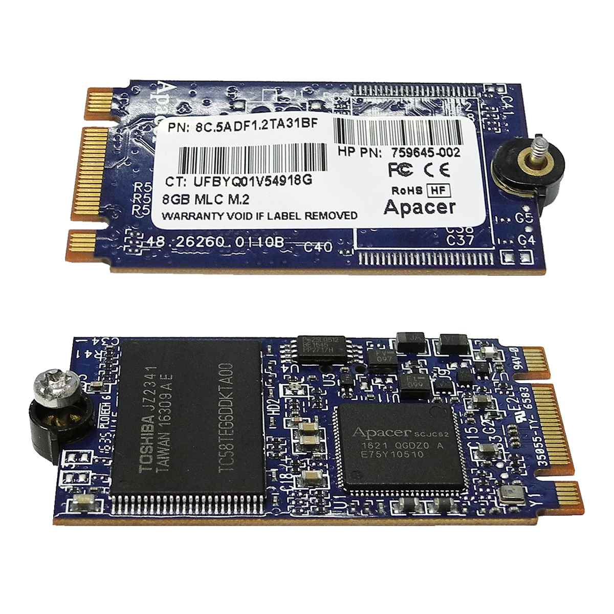Apacer HP 8GB MLC M.2 SATA 6Gb/s Solid State Drive Card 922346-001 Apacer HP 8GB MLC M.2 SATA 6Gb/s Solid State Drive Card 922346-001