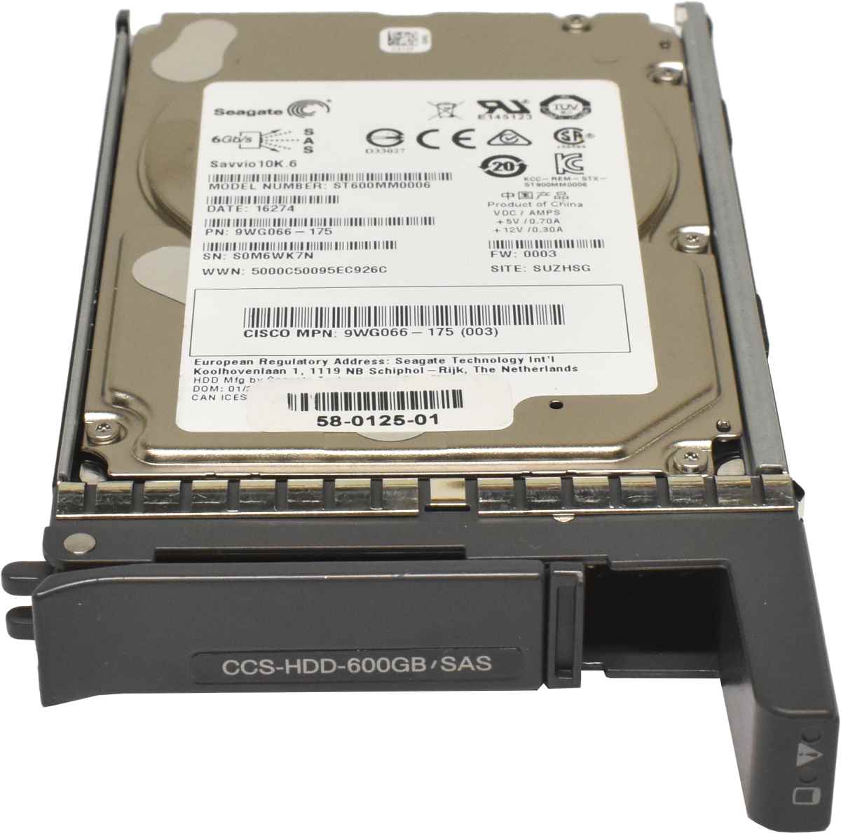 Cisco Seagate 600GB 2.5" 10K 6G SAS HDD Festplatte ST600MM0006 CCS-HDD-600GB/SAS mit Rahmen Cisco Seagate 600GB 2.5" 10K 6G SAS HDD Festplatte ST600MM0006 CCS-HDD-600GB/SAS mit Rahmen