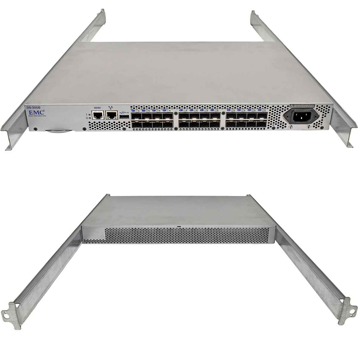 EMC DS-300B EM-320-0008 100-652-065 24-Port 8G SAN FC Switch 16 akt. Ports + Ears