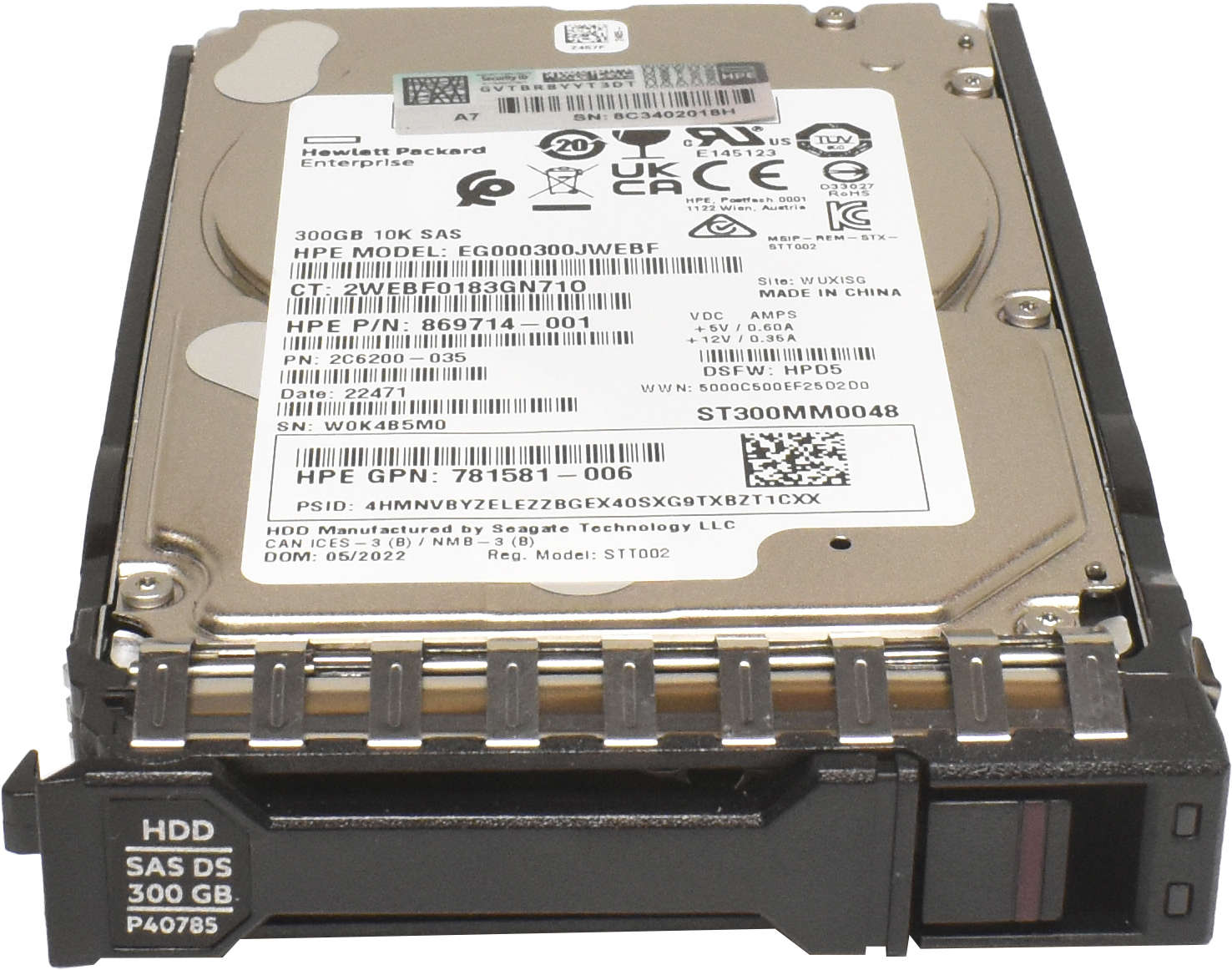 HP-300GB-2-5-SFF-12G-10K-SAS-DS-HDD-Festplatte-P40-002.jpg HP 300GB 2.5" SFF 12G 10K SAS DS HDD Festplatte P40785-001 für G10+ Servers