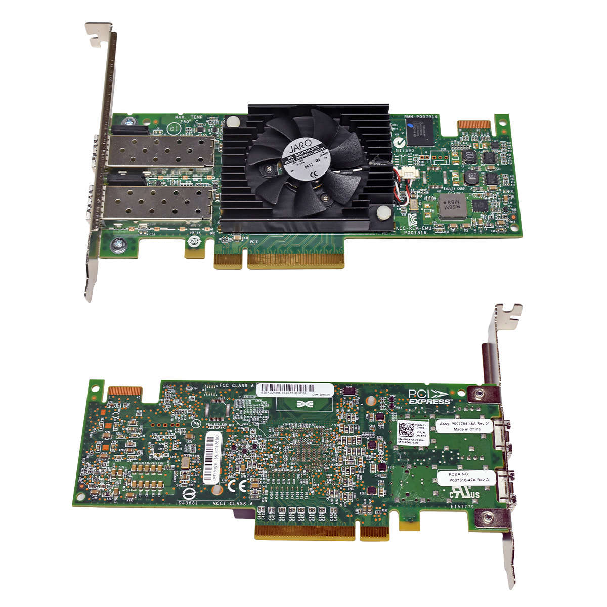 Dell-Emulex-091XY2-LPE15002B-Dual-Port-8G-SFP-PCIe-006.jpg Dell Emulex 091XY2 LPE15002B Dual-Port 8G SFP+ PCIe3 x8 FC HBA FP