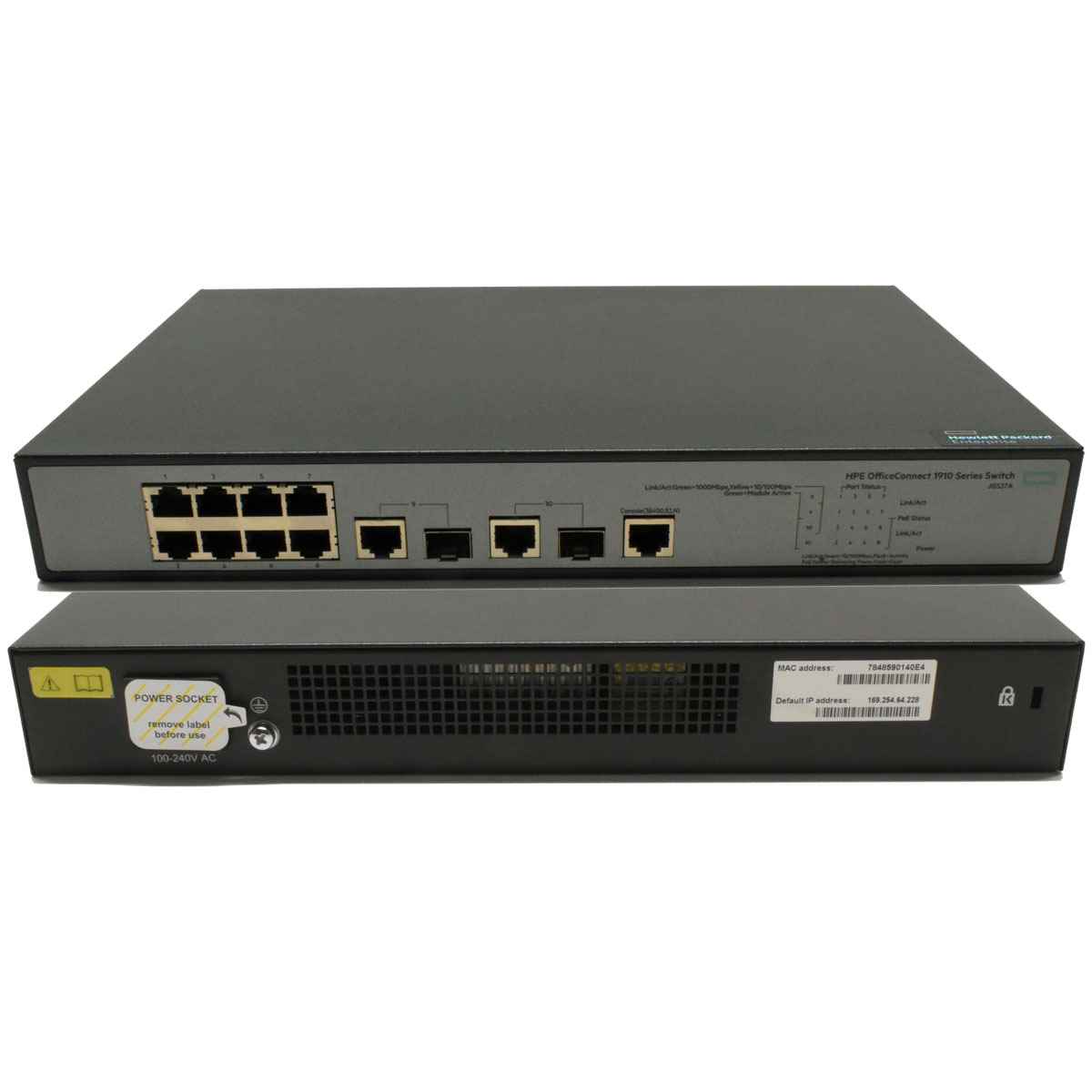 JG537A HPE 1910-8-POE+ L3 Switch Generalüberholt JG537A HPE 1910-8-POE+ L3 Switch Generalüberholt