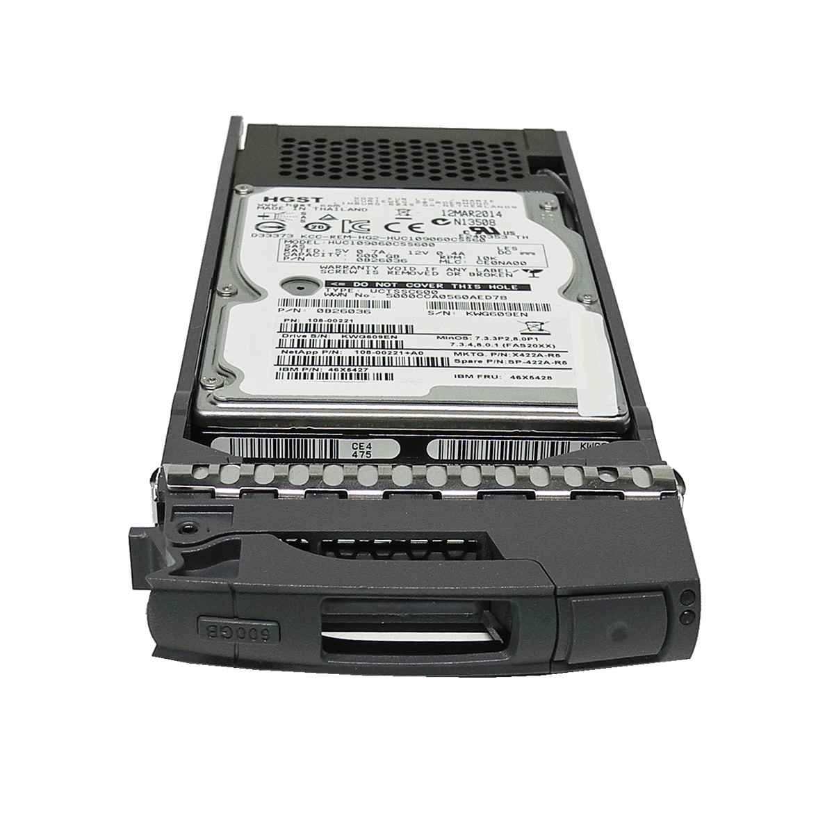 NetApp X425A-R6 1,2 TB 2.5“ 10K 6G SAS HDD 108-00321+E0 ST1200MM0007 mit Rahmen HGST NetApp HDD X423A-R5 900GB SAS 2.5" 6 Gbps 10k HUC109090CSS600