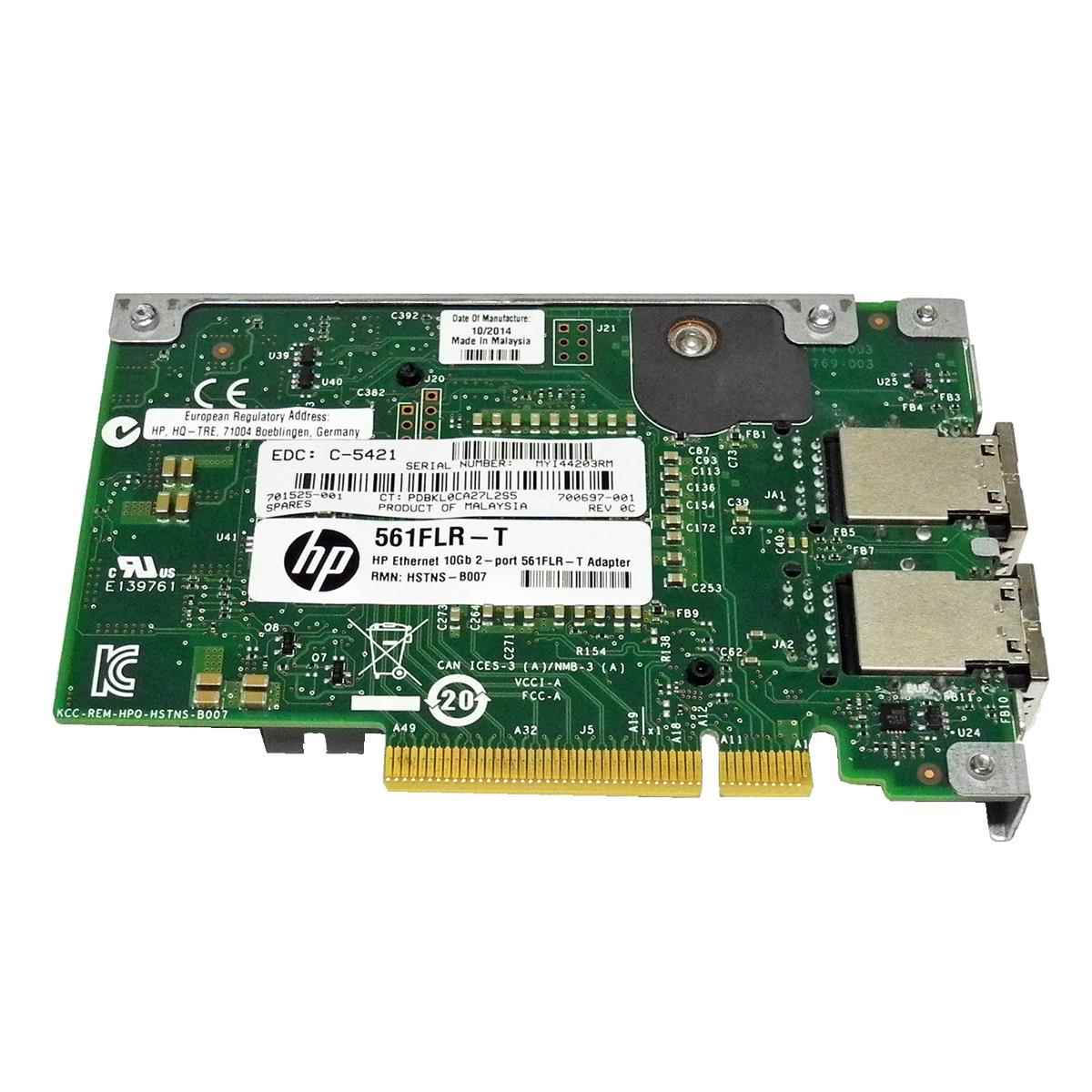 HP 561FLR-T 2-Port 10GbE PCI-Express x8 Network Adapter 700697-001 701525-001 HP 561FLR-T 2-Port 10GbE PCI-Express x8 Network Adapter 700697-001 701525-001