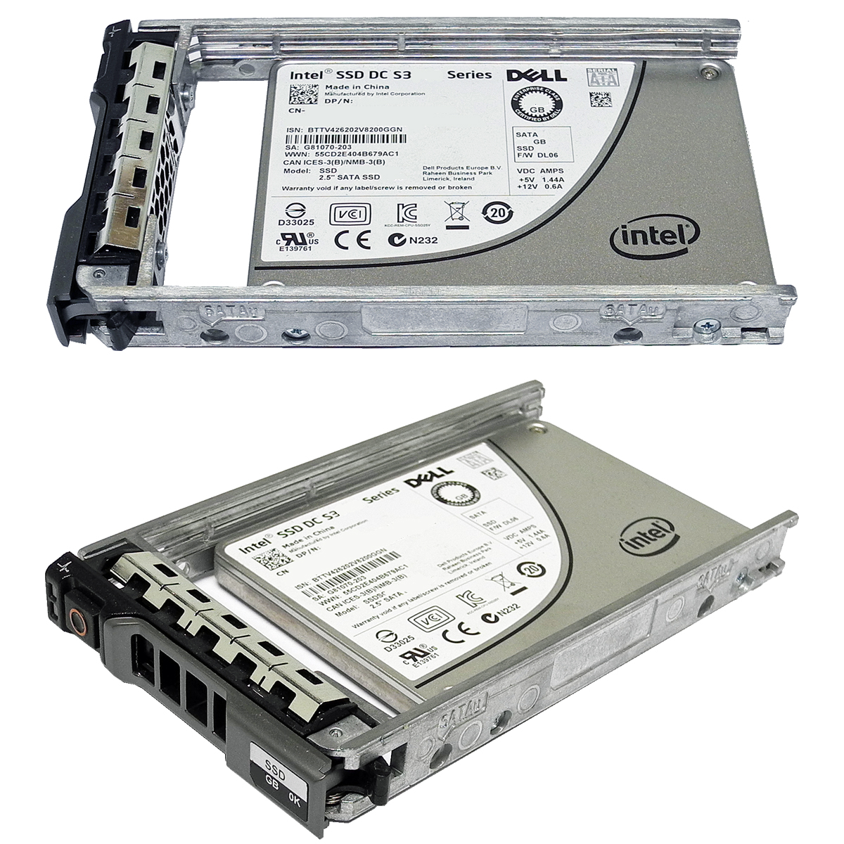 Dell Intel SSD DC S3610 Series 400GB 2.5 Zoll 6Gb SATA SSDSC2BX400G4R mit Rahmen Dell Intel SSD DC S3610 Series 400GB 2.5" 6Gb SATA SSDSC2BX400G4R Server Storage
