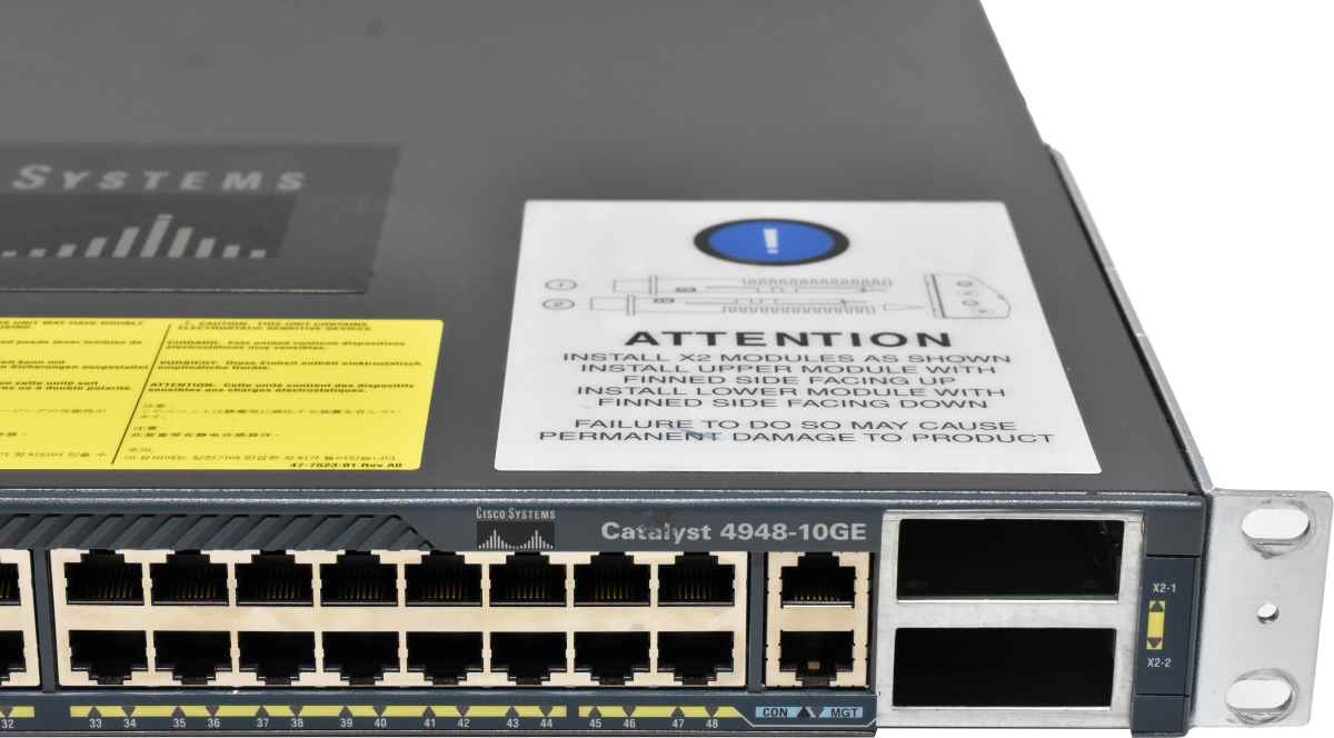 Cisco Catalyst WS-C4948-10GE-S 48-Port RJ-45 GE Switch 2x 10G X2
