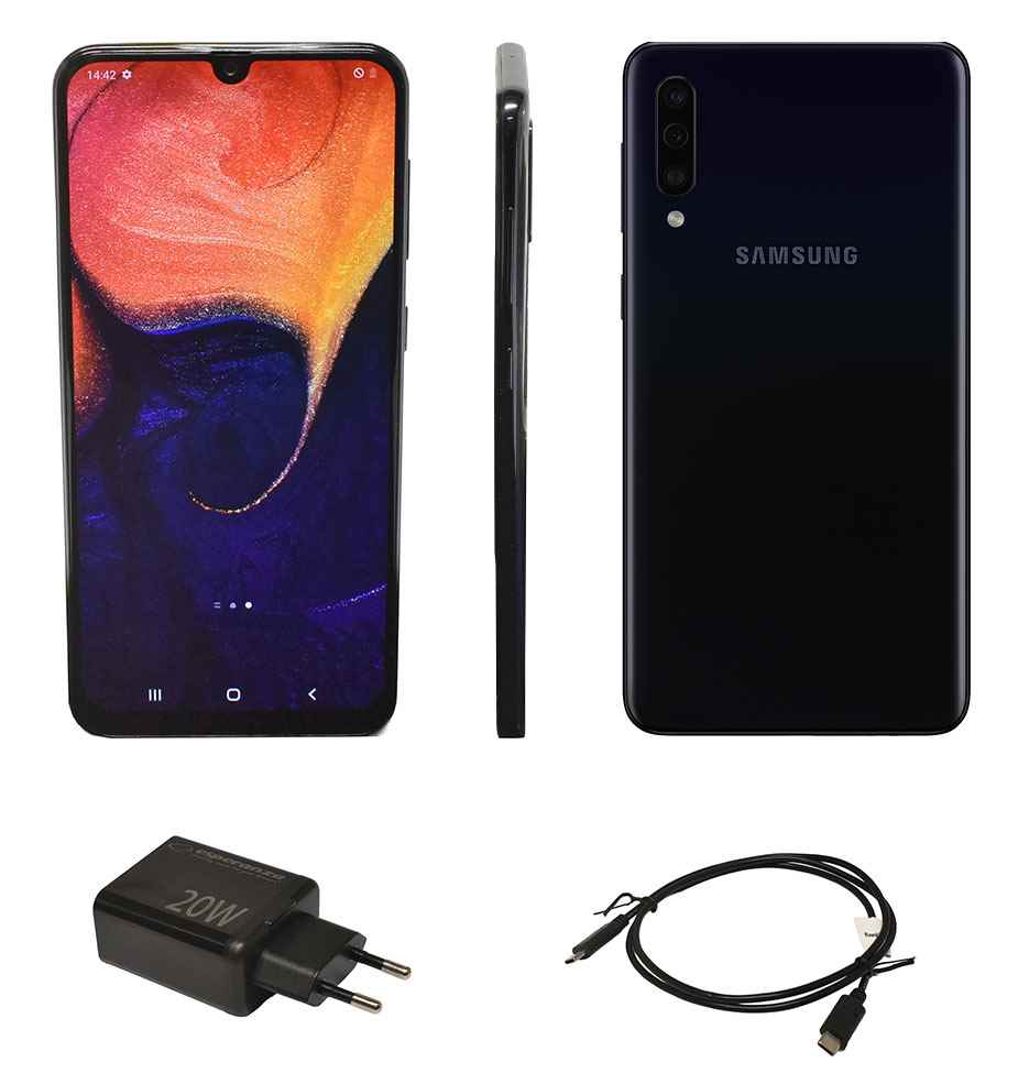 SAMSUNG GALAXY A50 6.4" Smartphone black SM-A505FN 4GB RAM 128GB ROM no SIM Lock SAMSUNG GALAXY A50 6.4" Smartphone black SM-A505FN 4GB RAM 128GB ROM no SIM Lock
