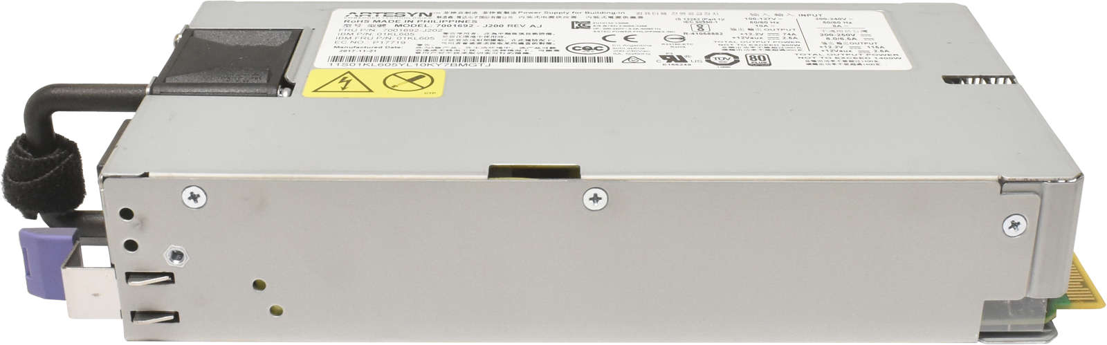 IBM-Artesyn-Power-Supply-Netzeil-7001692-J200-1400-003.jpg IBM Artesyn Power Supply / Netzeil 7001692-J200 1400W für Power8 System 01KL605